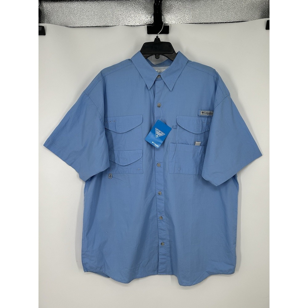 Columbia PFG Performance Fishing Gear Short Sleeve Vented Lightweight Button Up